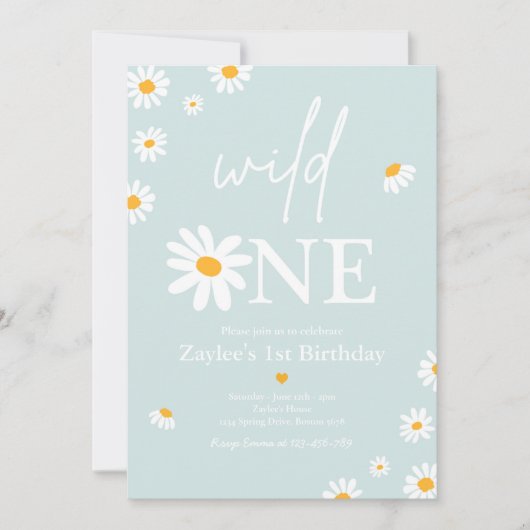 Daisy Birthday Party Bohmian Wild One 1e verjaarda Kaart (Voorkant)