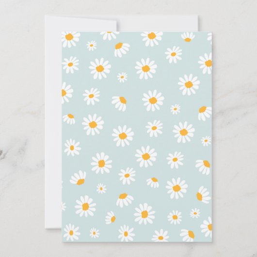 Daisy Birthday Party Bohmian Wild One 1e verjaarda Kaart (Achterkant)