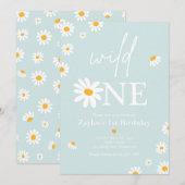 Daisy Birthday Party Bohmian Wild One 1e verjaarda Kaart (Voorkant / Achterkant)