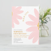 Daisy Birthday Party Bohmian Wild One 1e verjaarda Kaart (Staand voorkant)