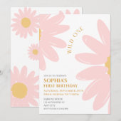 Daisy Birthday Party Bohmian Wild One 1e verjaarda Kaart (Voorkant / Achterkant)