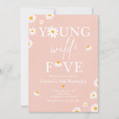 Daisy Birthday Party Bohmian Young Wild and Vijf Kaart (Voorkant)