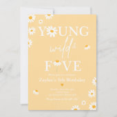 Daisy Birthday Party Bohmian Young Wild and Vijf Kaart (Voorkant)