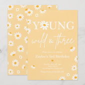 Daisy Birthday party Bohmian Young Wild en Drie Kaart (Voorkant / Achterkant)