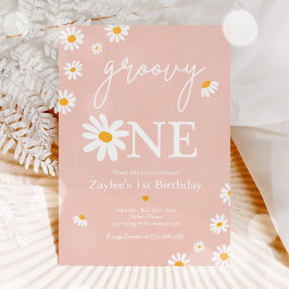 Daisy Birthday Party Boho Groovy One 1e verjaardag Kaart