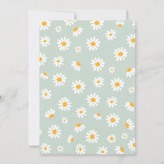 Daisy Birthday Party Boho Groovy One 1e verjaardag Kaart (Achterkant)