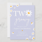 Daisy Birthday Party Boho Two Groovy 2e verjaardag Kaart (Voorkant)