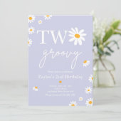 Daisy Birthday Party Boho Two Groovy 2e verjaardag Kaart (Staand voorkant)