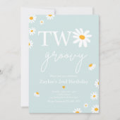 Daisy Birthday Party Boho Two Groovy 2e verjaardag Kaart (Voorkant)