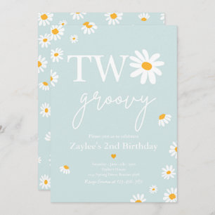 Daisy Birthday Party Boho Two Groovy 2e verjaardag Kaart