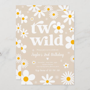 Daisy Birthday Party Boho Two Wild 2e verjaardag Kaart