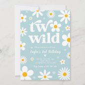 Daisy Birthday Party Boho Two Wild 2e verjaardag Kaart (Voorkant)