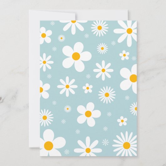 Daisy Birthday Party Boho Two Wild 2e verjaardag Kaart (Achterkant)