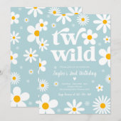 Daisy Birthday Party Boho Two Wild 2e verjaardag Kaart (Voorkant / Achterkant)