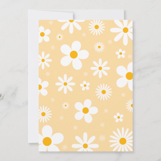 Daisy Birthday Party Boho Two Wild 2e verjaardag Kaart (Achterkant)