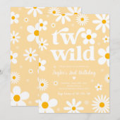 Daisy Birthday Party Boho Two Wild 2e verjaardag Kaart (Voorkant / Achterkant)