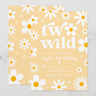 Daisy Birthday Party Boho Two Wild 2e verjaardag Kaart