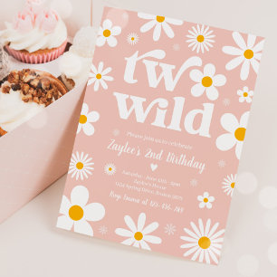 Daisy Birthday Party Boho Two Wild 2e verjaardag Kaart