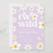 Daisy Birthday Party Boho Two Wild 2e verjaardag Kaart (Voorkant)