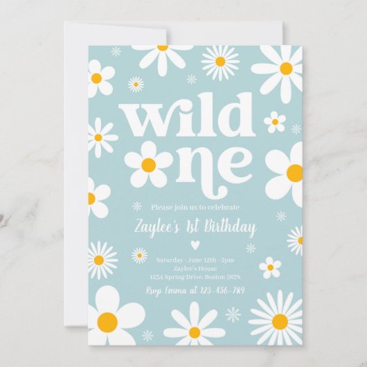 Daisy Birthday Party Boho Wild 11e verjaardag Kaart (Voorkant)