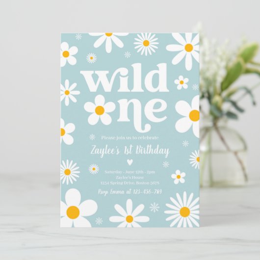 Daisy Birthday Party Boho Wild 11e verjaardag Kaart (Staand voorkant)