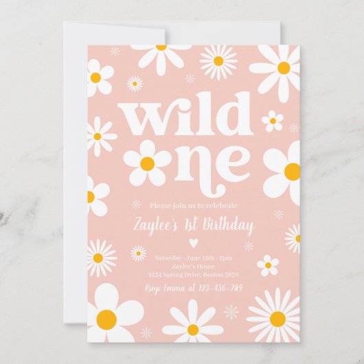 Daisy Birthday Party Boho Wild 11e verjaardag Kaart (Voorkant)