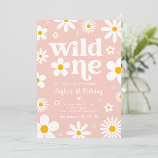 Daisy Birthday Party Boho Wild 11e verjaardag Kaart (Staand voorkant)