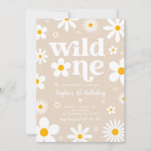 Daisy Birthday Party Boho Wild een eerste verjaard Kaart (Voorkant)