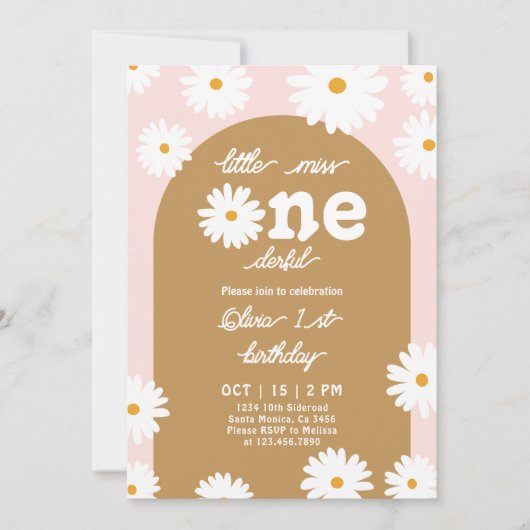 Daisy Birthday Party Invitation Kaart (Voorkant)