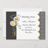 Daisy Birthday Party Invitation Kaart (Voorkant)