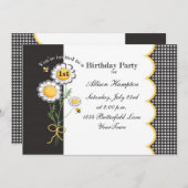 Daisy Birthday Party Invitation Kaart (Voorkant / Achterkant)