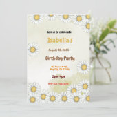 Daisy Birthday Party Invitation Kaart (Staand voorkant)