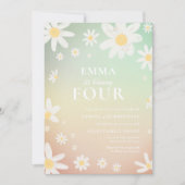 Daisy Birthday Party Invitation Kaart (Voorkant)