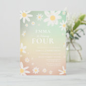 Daisy Birthday Party Invitation Kaart (Staand voorkant)
