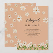 Daisy Birthday Party Kaart (Voorkant / Achterkant)