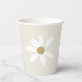 Daisy Birthday Party Paper Cups in Beige Papieren Bekers