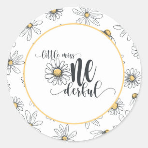 Daisy Birthday Sticker - Little Miss ONEderful - W