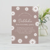 Daisy Birthday Uitnodiging (Staand voorkant)