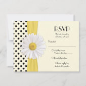 Daisy Black en Ivory Polka Dot Reply Kaart (Voorkant)