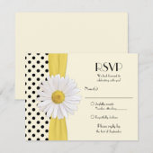 Daisy Black en Ivory Polka Dot Reply Kaart (Voorkant / Achterkant)