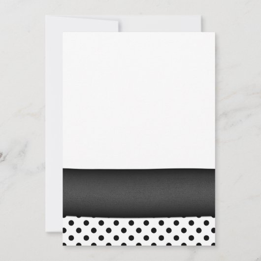 Daisy Black White Polka Dot Wedding Invitation Kaart (Achterkant)