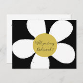 Daisy Black White zal je mijn Bridesmaid zijn Uitnodiging Briefkaart (Voorkant / Achterkant)