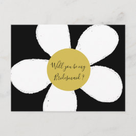 Daisy Black White zal je mijn Bridesmaid zijn Uitnodiging Briefkaart