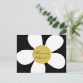 Daisy Black White zal je mijn Bridesmaid zijn Uitnodiging Briefkaart (Staand voorkant)