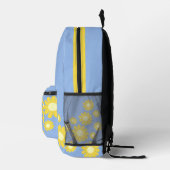 Daisy Blauw Groen Bedrukte Rugzak (Rechts)