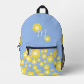 Daisy Blauw Groen Bedrukte Rugzak (Voorkant)