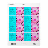 DAISY, blauw turquoise roze zwart Etiket (Full Sheet)