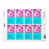 DAISY, blauw turquoise roze zwart Etiket (Full Sheet)