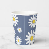 Daisy Blauwe Achtergrond Papieren Bekers (Rechts)