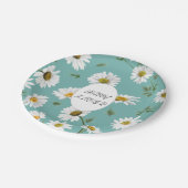Daisy Blauwgroen Floral Colorful Pattern Papieren Bordje (Gekanteld)